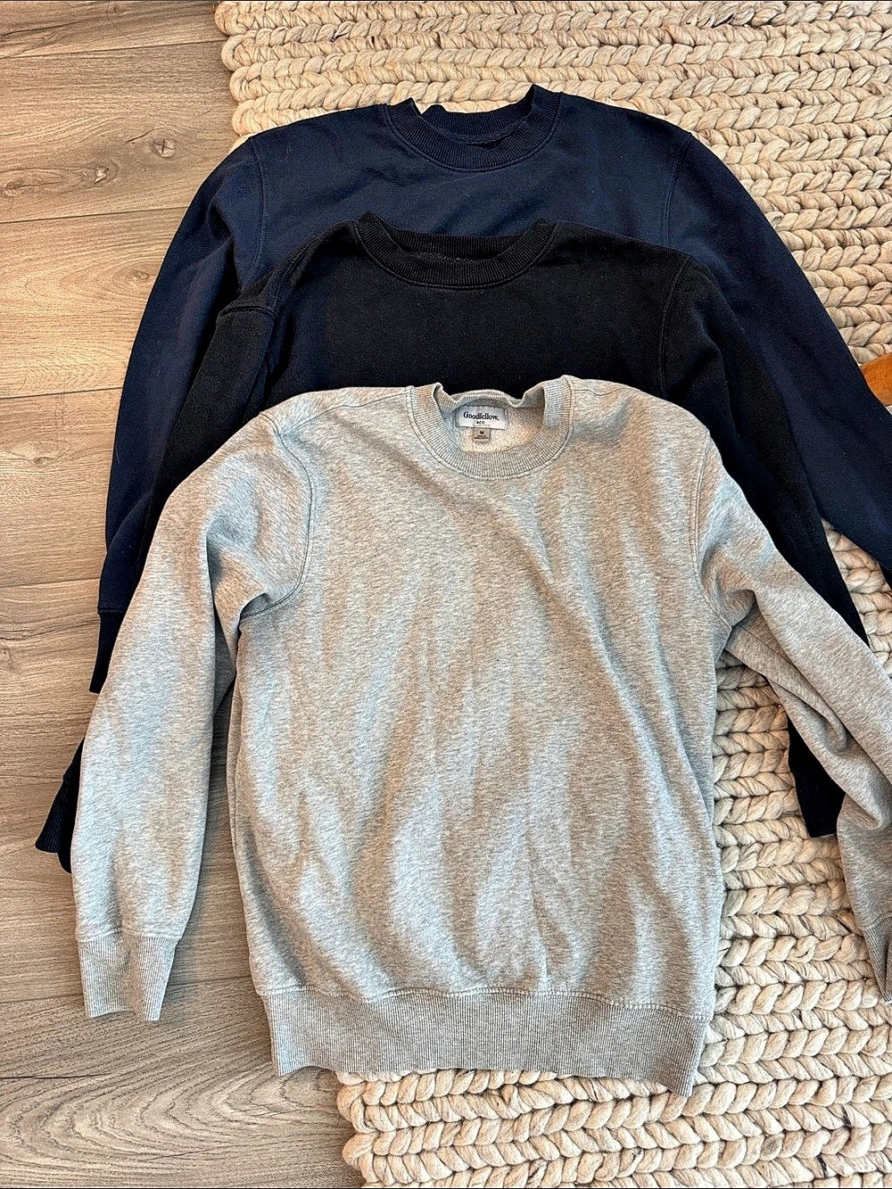 Goodfellow & Co Crewneck Sweatshirts 2-Pack Black & Gray Medium